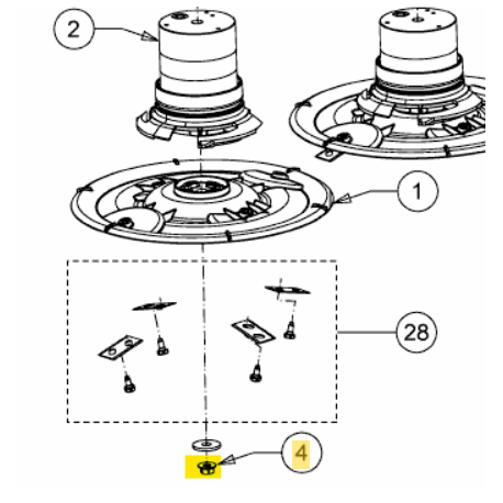 Écrou fixation 712-05196 – Disque coupe Cub Cadet/Robomow
