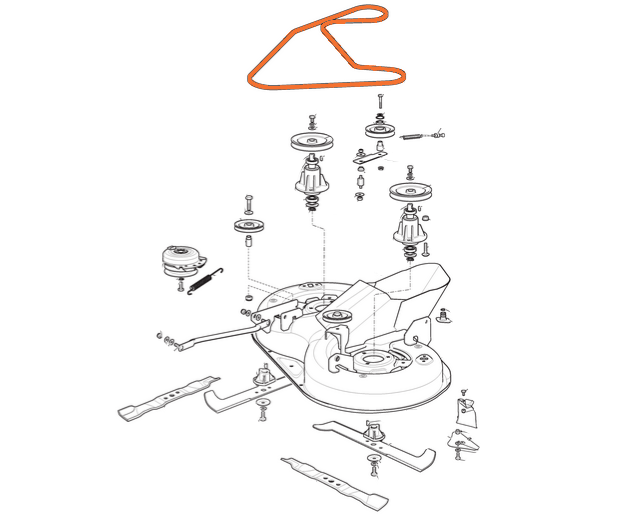 Schema montage courroie GGP plateau 84 cm