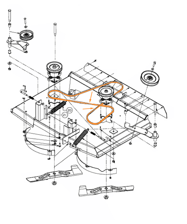 Plan de montage courroie 754-04075 plateau type I