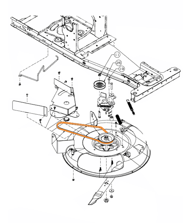 Montage courroie de coupe MTD 754-05001