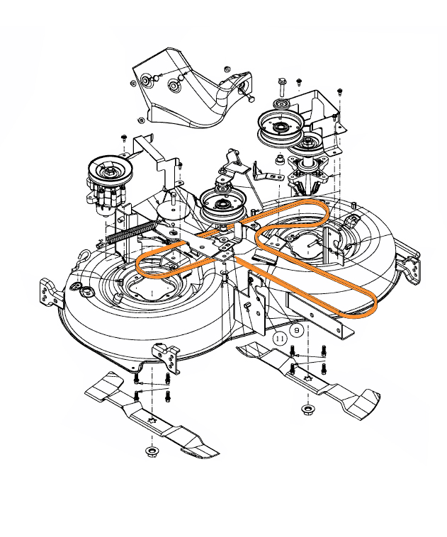 Plan montage courroie Cub Cadet 754-05159