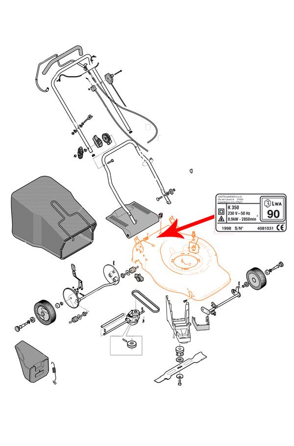 Pièce chassis tondeuse Honda