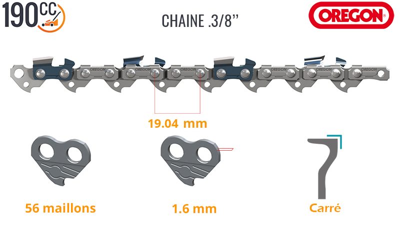 Chaine Stihl 3/8 pour guide 38 cm