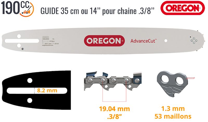 Guide tronçonneuse MTD GCS 3800/35