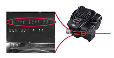 Trouver numéro de moteur Briggs Stratton EXI Series